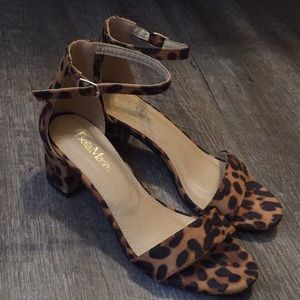 Cheetah print chunky heel